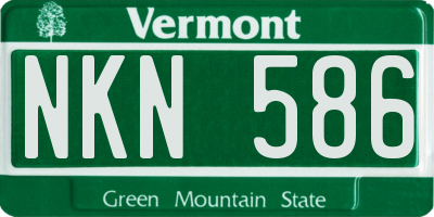 VT license plate NKN586