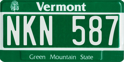 VT license plate NKN587