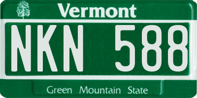 VT license plate NKN588