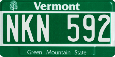 VT license plate NKN592