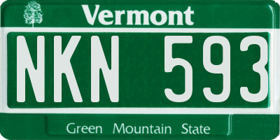 VT license plate NKN593