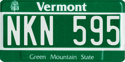 VT license plate NKN595