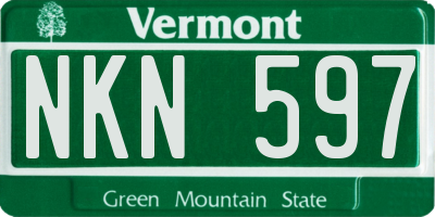 VT license plate NKN597
