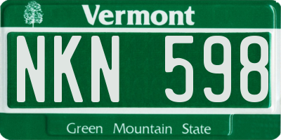 VT license plate NKN598