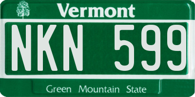 VT license plate NKN599