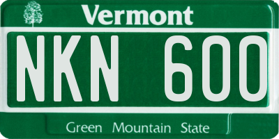 VT license plate NKN600