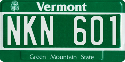 VT license plate NKN601