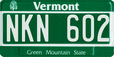 VT license plate NKN602