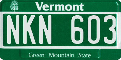 VT license plate NKN603