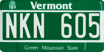 VT license plate NKN605
