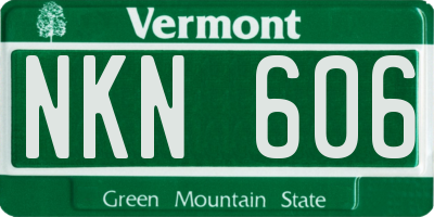 VT license plate NKN606