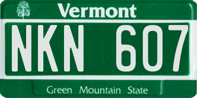 VT license plate NKN607