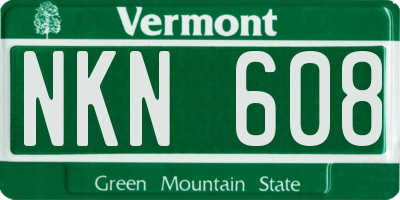 VT license plate NKN608
