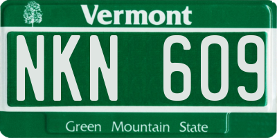 VT license plate NKN609