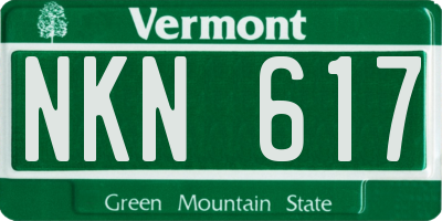 VT license plate NKN617