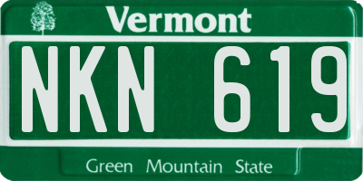 VT license plate NKN619