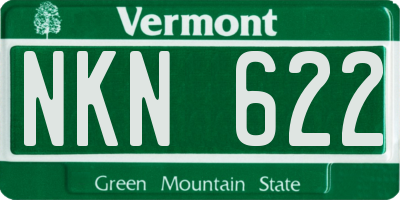 VT license plate NKN622