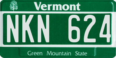 VT license plate NKN624