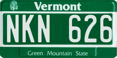 VT license plate NKN626