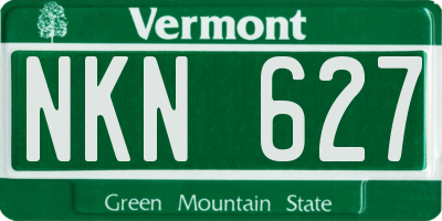 VT license plate NKN627