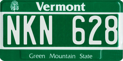 VT license plate NKN628