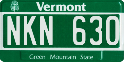 VT license plate NKN630