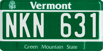 VT license plate NKN631