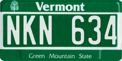 VT license plate NKN634