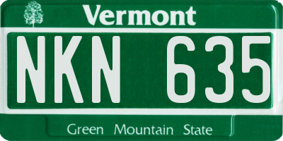 VT license plate NKN635
