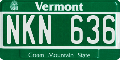 VT license plate NKN636