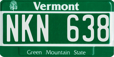 VT license plate NKN638