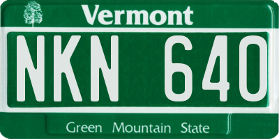 VT license plate NKN640