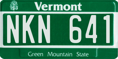 VT license plate NKN641