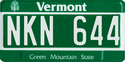 VT license plate NKN644