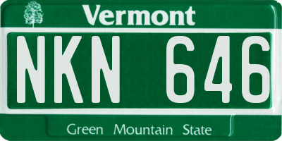 VT license plate NKN646