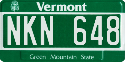 VT license plate NKN648