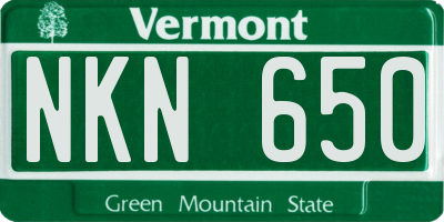 VT license plate NKN650
