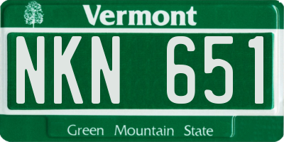 VT license plate NKN651