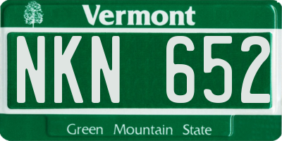 VT license plate NKN652