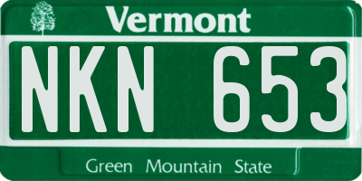 VT license plate NKN653