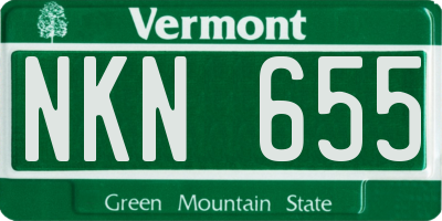 VT license plate NKN655