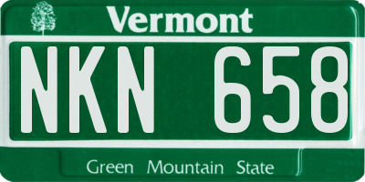 VT license plate NKN658