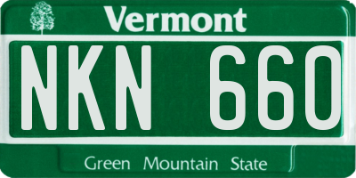 VT license plate NKN660