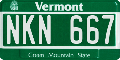 VT license plate NKN667