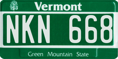 VT license plate NKN668