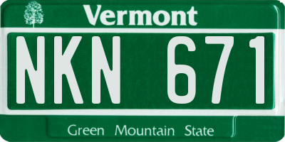 VT license plate NKN671