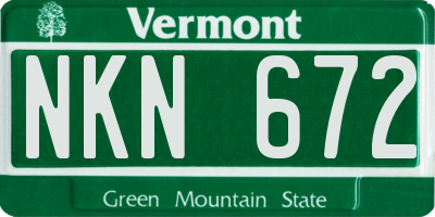 VT license plate NKN672