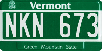 VT license plate NKN673