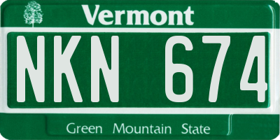 VT license plate NKN674