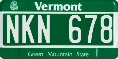 VT license plate NKN678